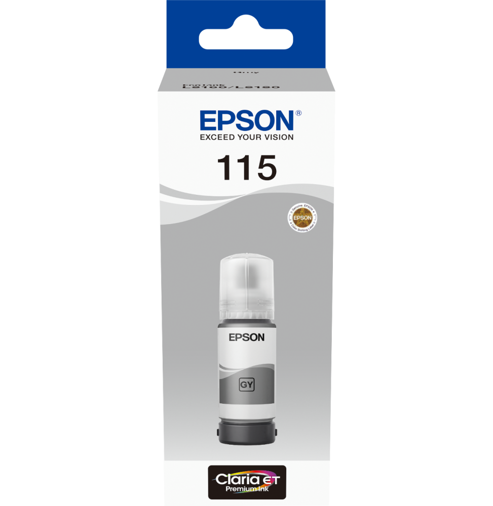 Epson 115 Gris - Bouteille d'encre Epson EcoTank d'origine (C13T07D54A)