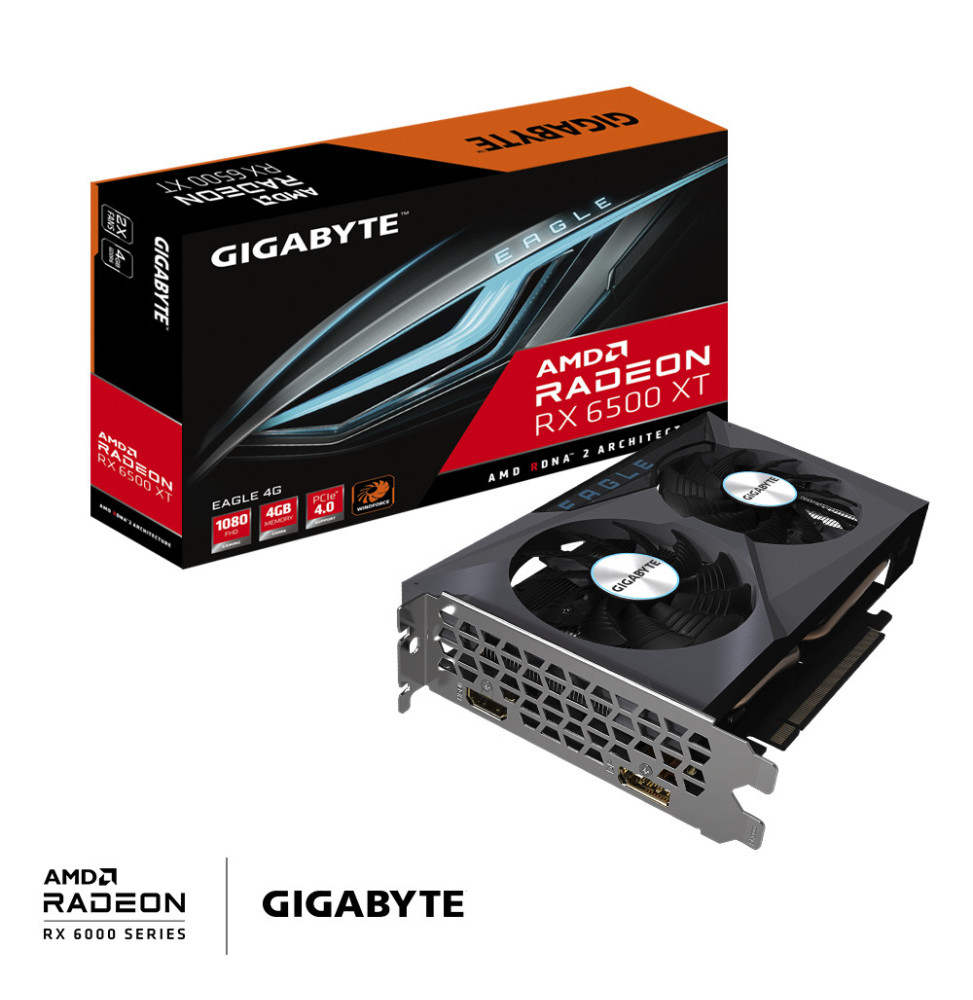 Gigabyte Radeon RX 6500 XT EAGLE 4G AMD 4 Go GDDR6 (GVR65XTE-00-10) – Image 2