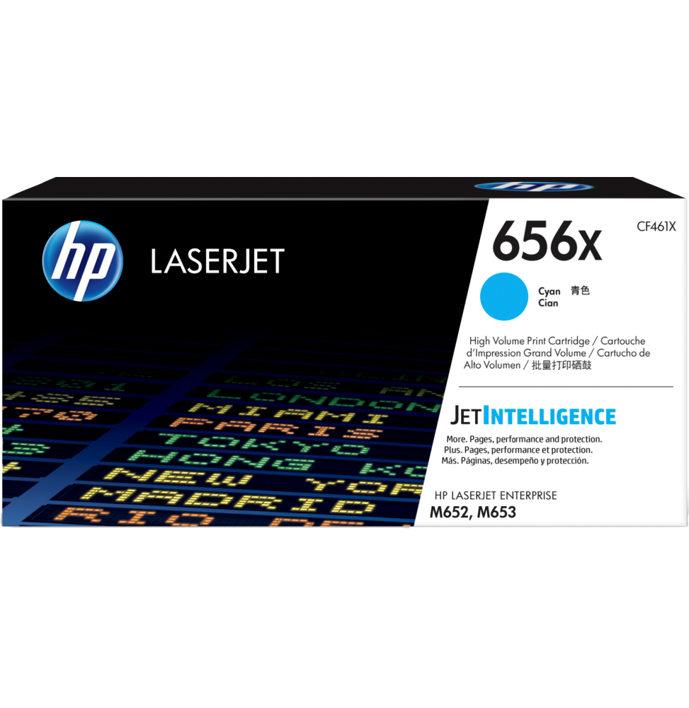 HP 656X Toner cyan LaserJet authentique grande capacité 656X Toner cyan HP LaserJet authentique grande capacité (CF461X)