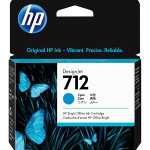 HP 712 Cyan - Cartouche d'encre HP d'origine (3ED67A)