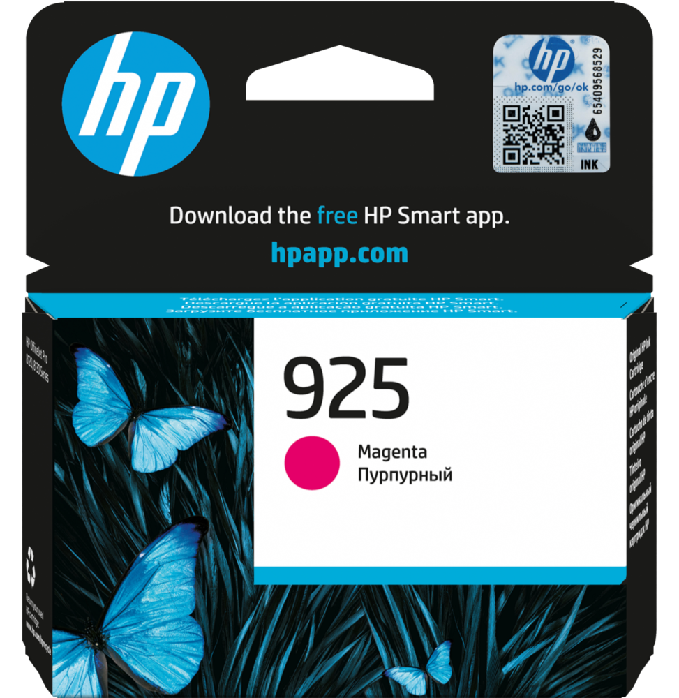 HP 925 Magenta - Cartouche d'encre HP d'origine (4K0V7PE)