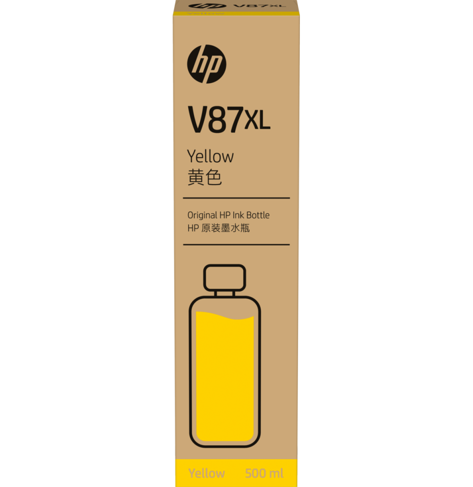 HP V87XL Jaune 500ml - Bouteille d'encre HP d'origine (7FN96A)