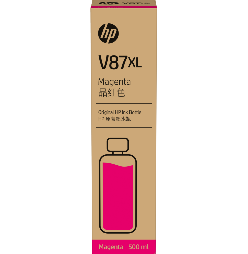 HP V87XL Magenta 500ml - Bouteille d'encre HP d'origine (7FN97A)