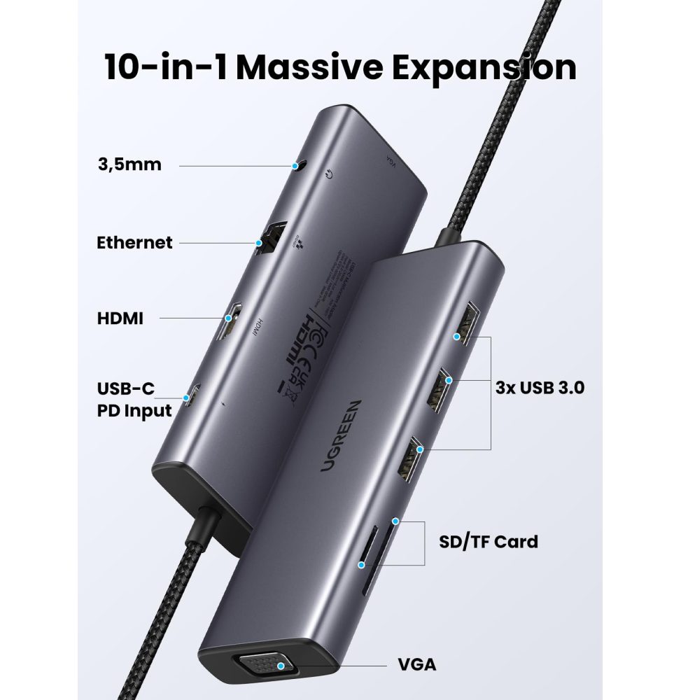 HUB USB-C Ugreen 10 en 1 (15601) – Image 2