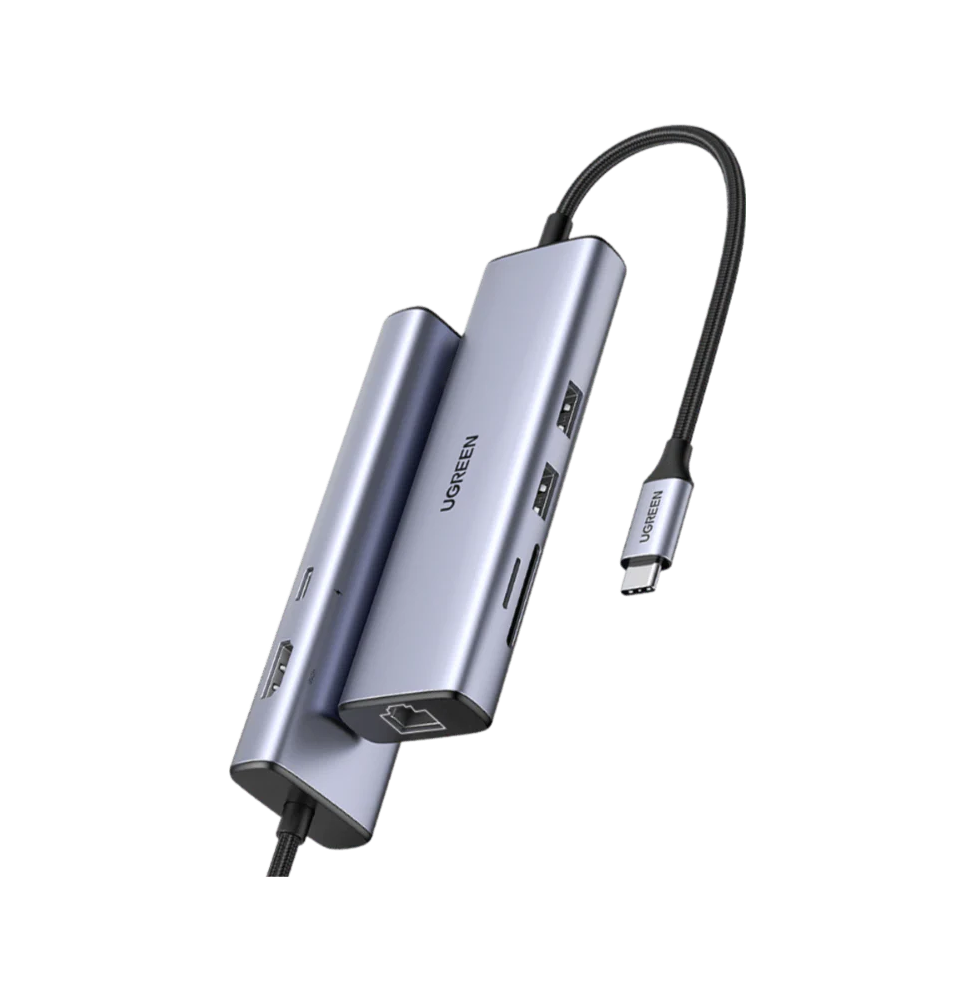 HUB Ugreen USB-C 7 en 1 Supporte PD (Power Delivery) 100W Recharge (90568)