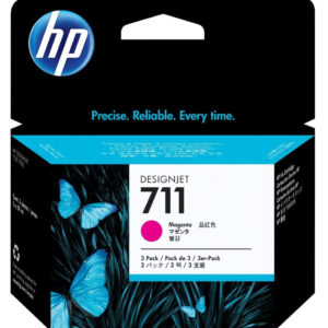 HP 711 Magenta - Pack de 3 cartouche d'encre HP d'origine (CZ135A)