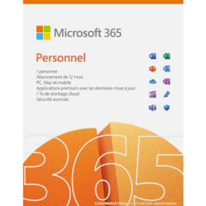 Microsoft 365 Personal Français - abonnement 12 mois pour 1 personne (PC, Mac, iOS et Android)