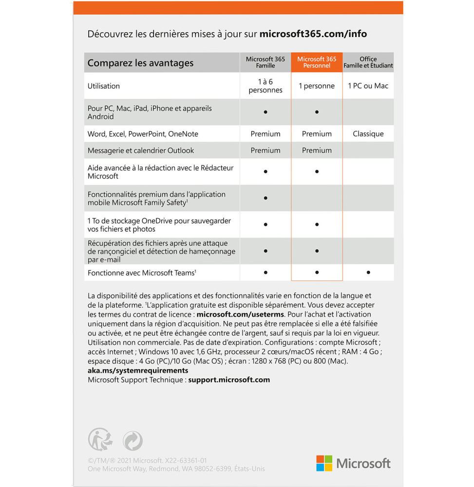 Microsoft 365 Personnel Français avec Copilot intégré - abonnement 12 mois pour 1 personne (PC, Mac, iOS et Android) – Image 2