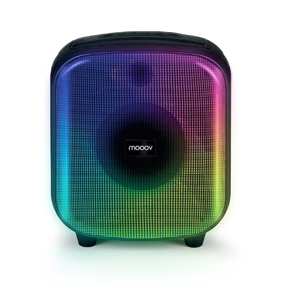 Mooov 477370 - Enceinte Party Cube sans fil avec effets lumineux - Noire et bleue – Image 2