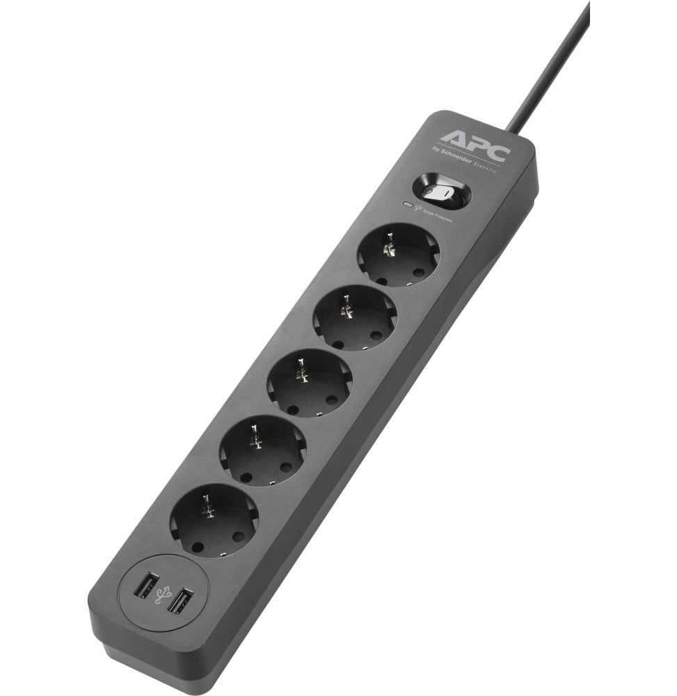 Multiprise parasurtenseur APC SurgeArrest Essential PME5U2B-GR - 5 prises FR (Schuko) + 2 USB / 2300 W – Image 2