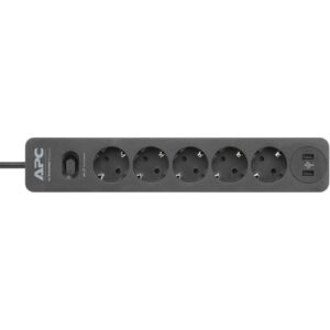 Multiprise parasurtenseur APC SurgeArrest Essential PME5U2B-GR - 5 prises FR (Schuko) + 2 USB / 2300 W
