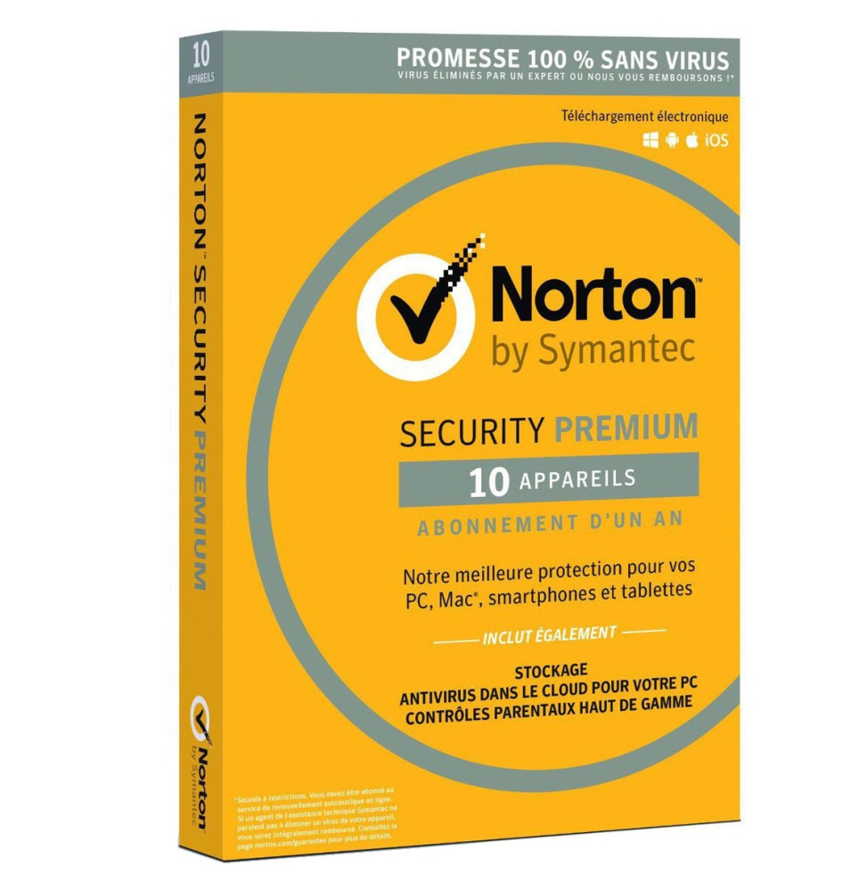 Norton Security Premium - 1 An - 10 appareils (SY21367772)