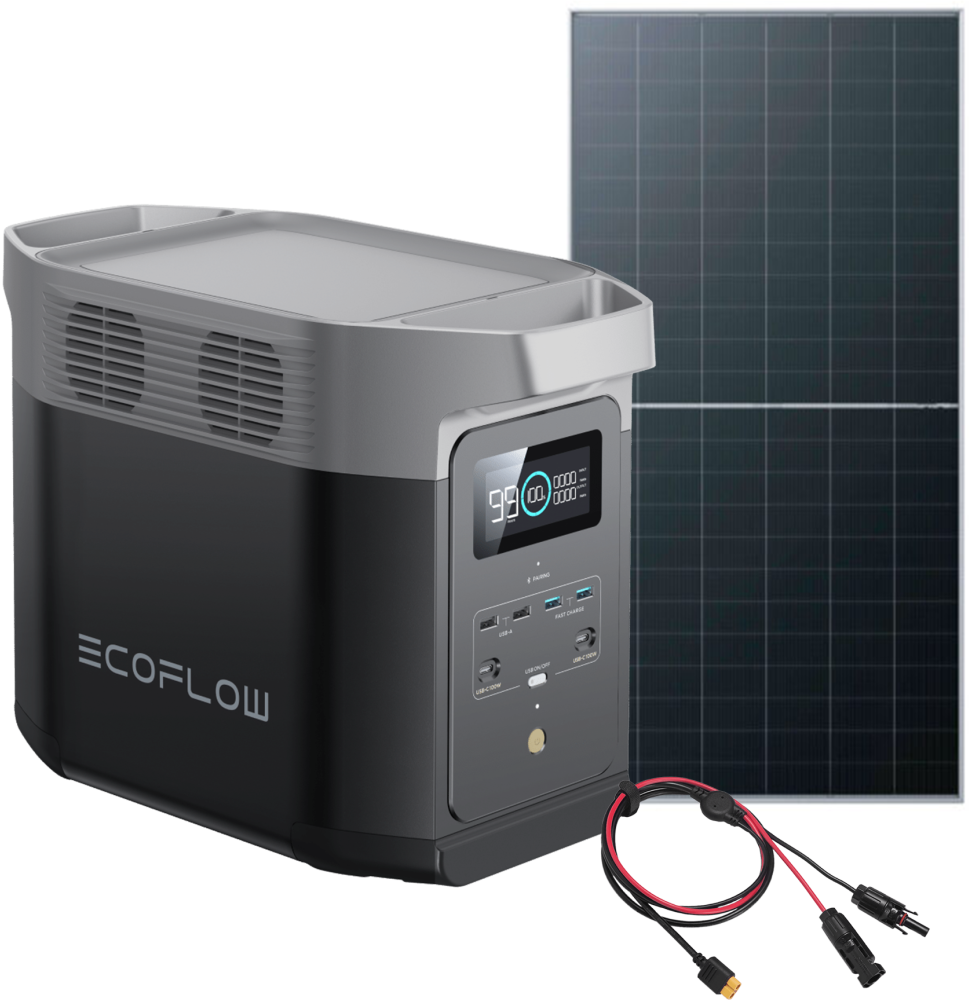Offre Spéciale : Station électrique portable Ecoflow Delta 2 avec Panneau Solaire 585W + Câble MC4 to XT60 Offerts