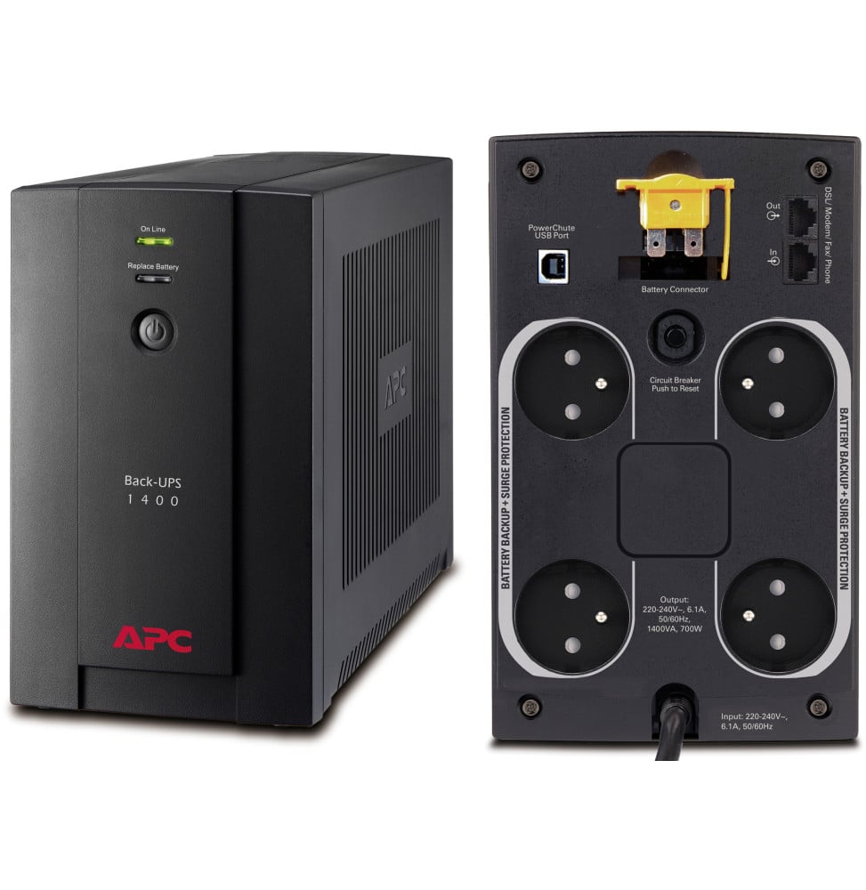 Onduleur Line-Interactive APC BACK-UPS BX1400U-FR - 700 W / 1400 VA - 4 prises FR