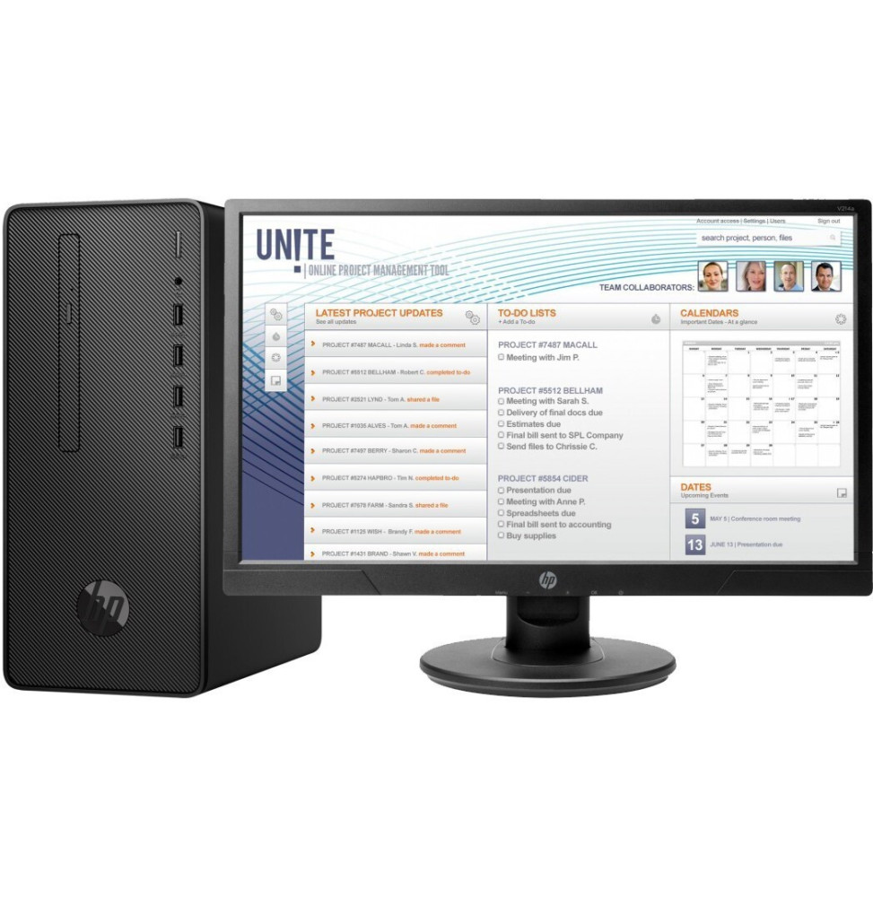 Ordinateur de bureau HP Pro G2 avec Écran (5QL06EA)
