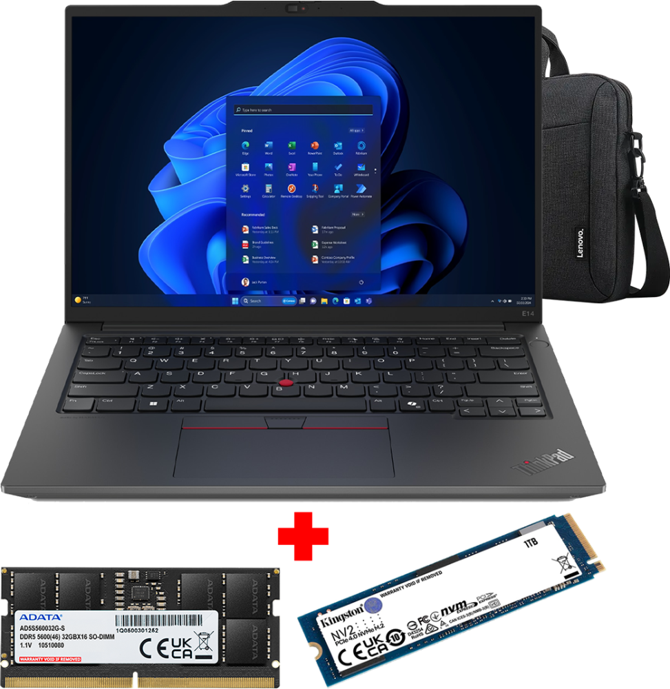 Pack Lenovo ThinkPad E14 Gen 6 + SSD Kingston NVMe 1 To + RAM ADATA 16GB DDR5-5600MHz