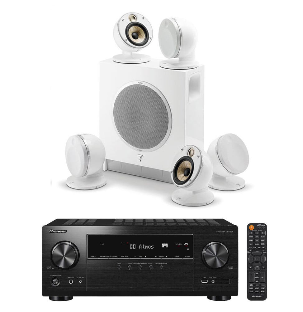 Pioneer VSX-935 Noir + Focal Dôme Flax Pack 5.1 Blanc