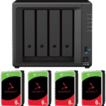 Serveur NAS 4 baies Synology DiskStation DS923+ avec disques durs 24 To (4* Seagate IronWolf 6 To)
