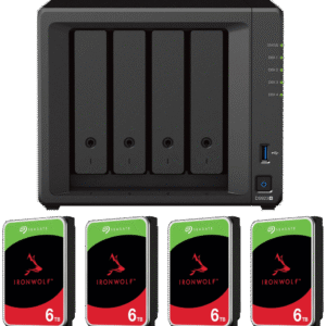 Serveur NAS 4 baies Synology DiskStation DS923+ avec disques durs 24 To (4* Seagate IronWolf 6 To)