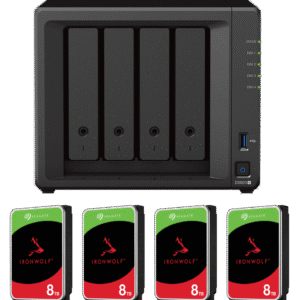 Serveur NAS 4 baies Synology DiskStation DS923+ avec disques durs 32 To (4* Seagate IronWolf 8 To)