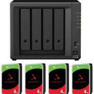Serveur NAS 4 baies Synology DiskStation DS923+ avec disques durs 16 To (4* Seagate IronWolf 4 To)