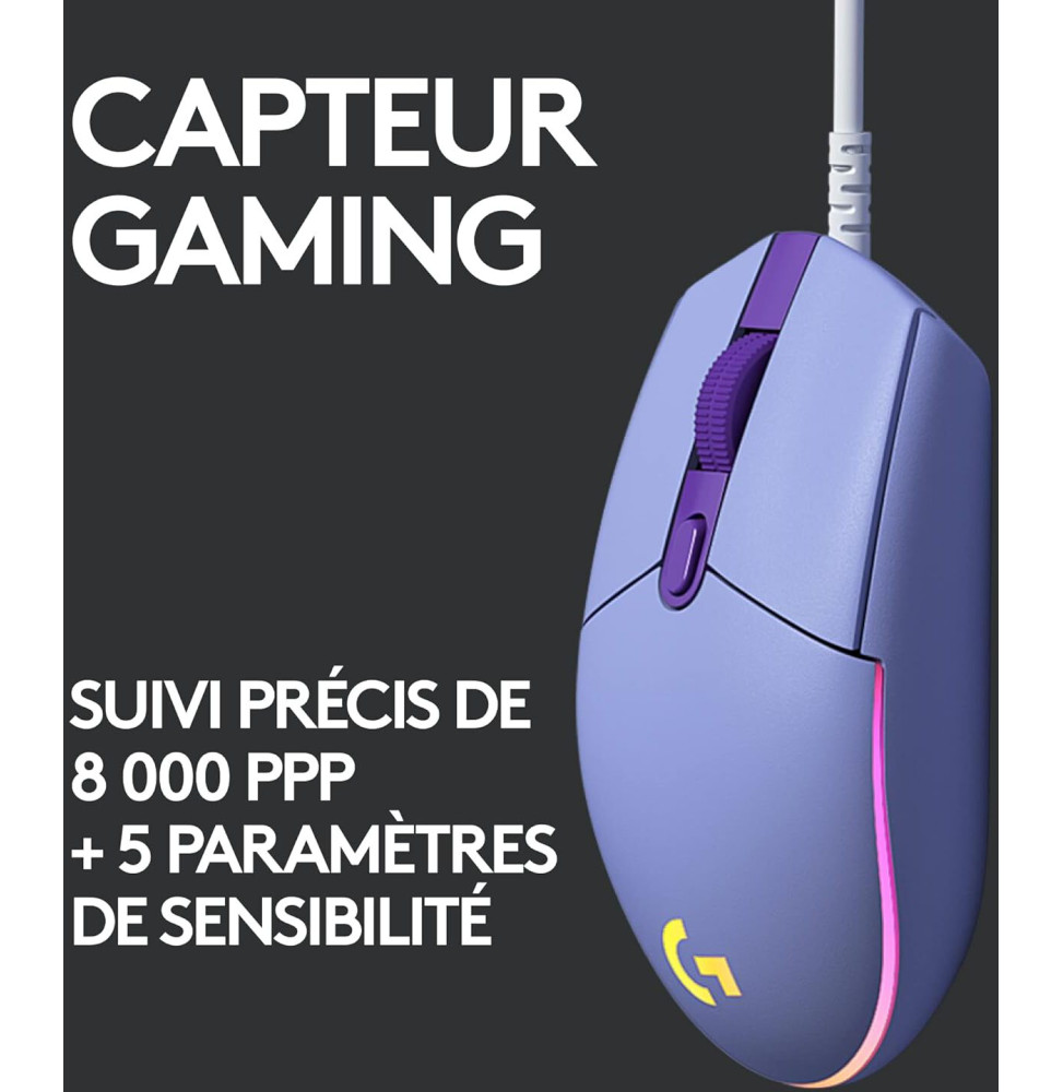 Souris gaming filaire Logitech G102 – Image 2