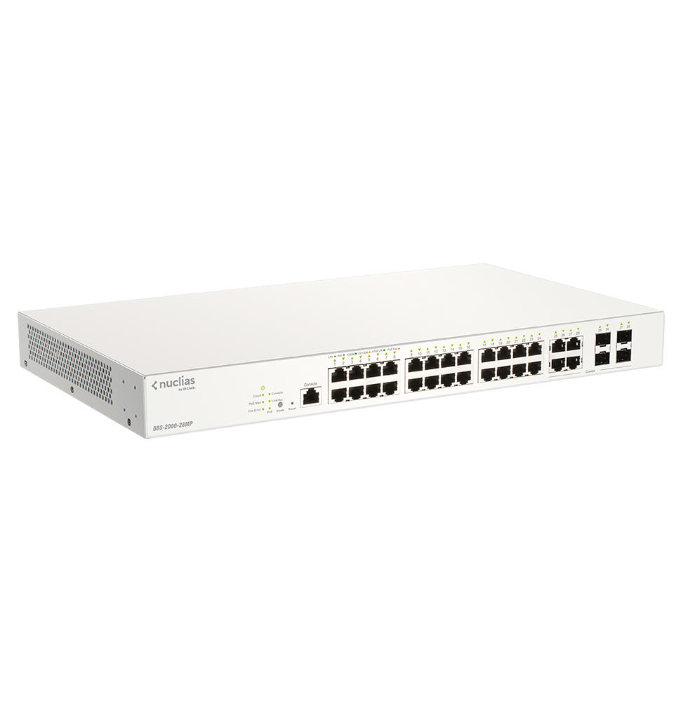 Switch Administrable D-LINK Nuclias Cloud 24 ports PoE + 4-Ports Combo GE/SF (DBS-2000-28MP) – Image 2