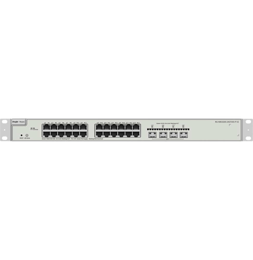 Switch Administrable L2+ Reyee NBS3200-24GT4XS-P-V2 24 port / 4 SFP 370W – Image 2