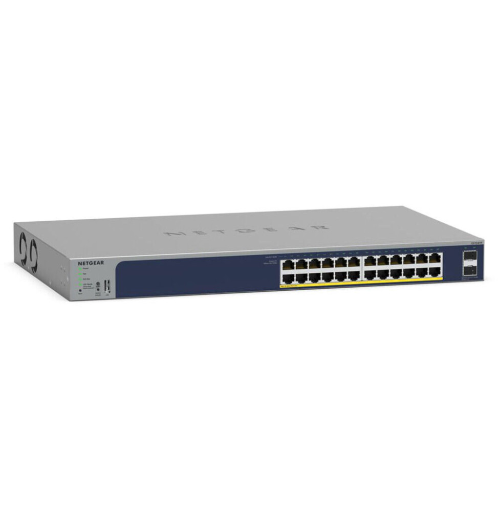 Switch administrable Netgear gigabit 24 ports PoE+ avec 2 ports SFP 190 W (GS724TP) – Image 2