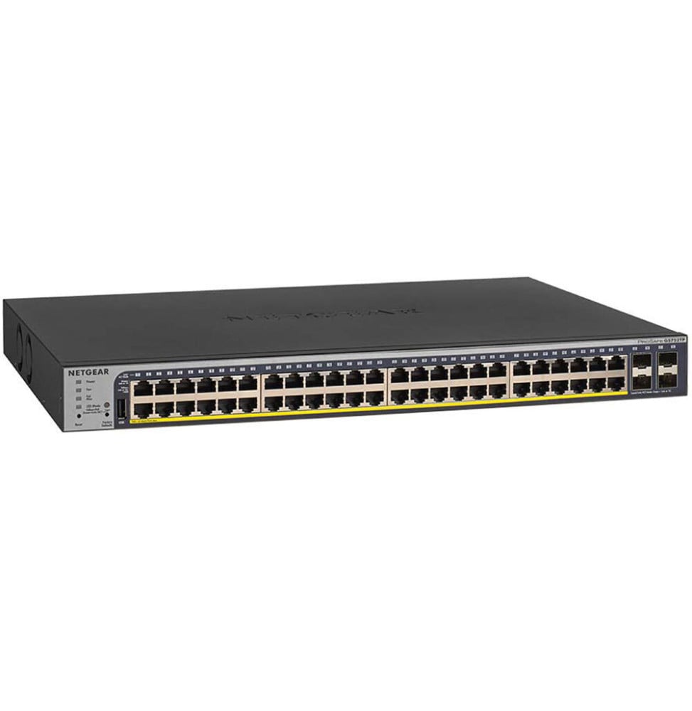 Switch administrable Netgear gigabit 48 ports PoE/PoE+ avec 4 ports SFP 384W (GS752TP) – Image 2