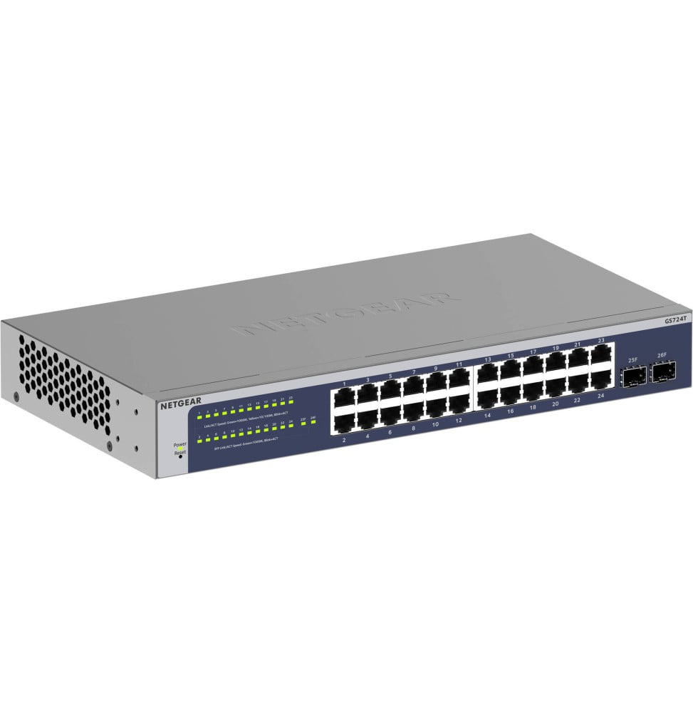 Switch administrable Netgear pro gigabit 24 ports avec 2 ports SFP (GS724T) – Image 2