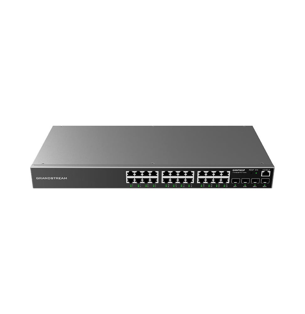 Switch Administrable niveau 2+ Grandstream GWN7803P 24 Ports PoE Gigabit + 4 Ports SFP – Image 2