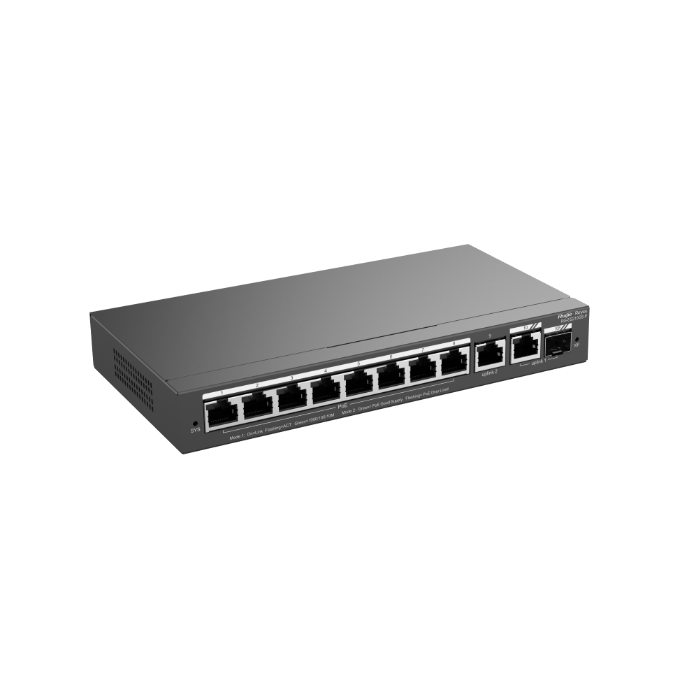 Switch Administrable Reyee RG-ES210GS-P 8 ports PoE / 1 SFP 120W – Image 2