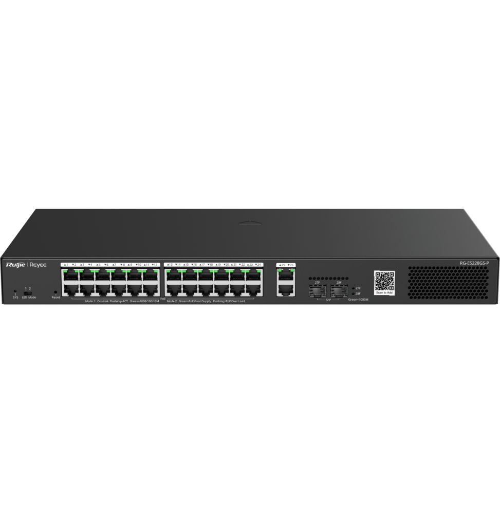 Switch Administrable Reyee RG-ES228GS-P 28 Ports - 24 PoE+ / 2SFP 370W – Image 2