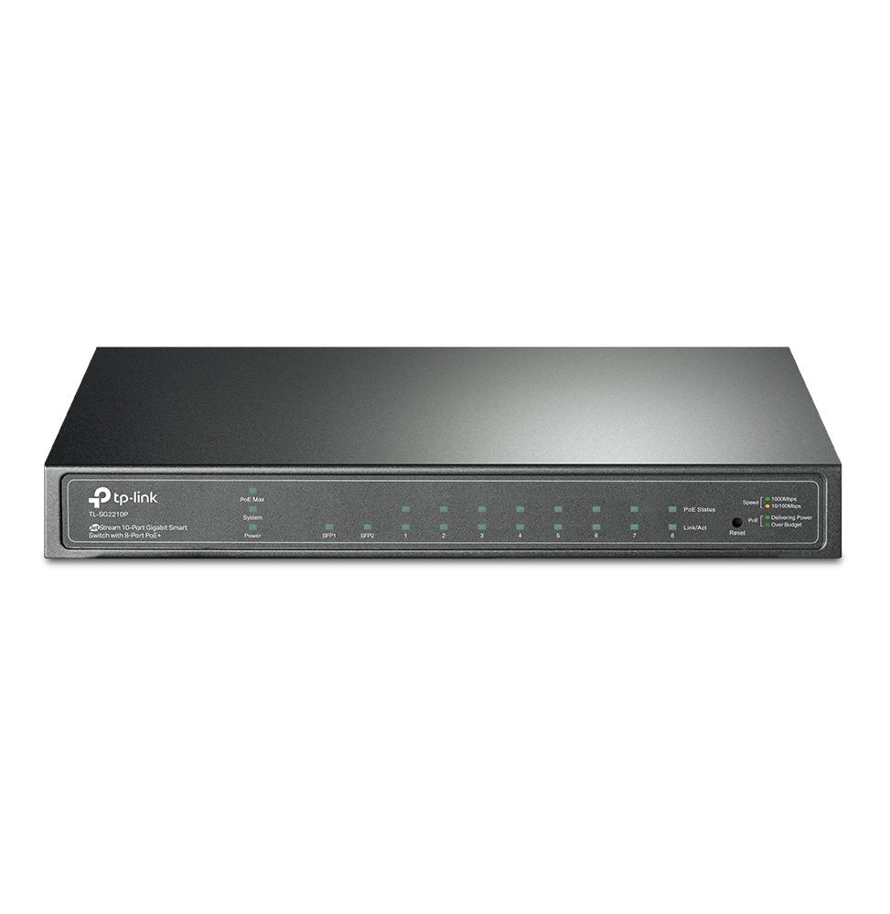 Switch TP-Link TL-SG2210P JetStream 8 ports Gigabit Smart PoE+ et 2 emplacements SFP