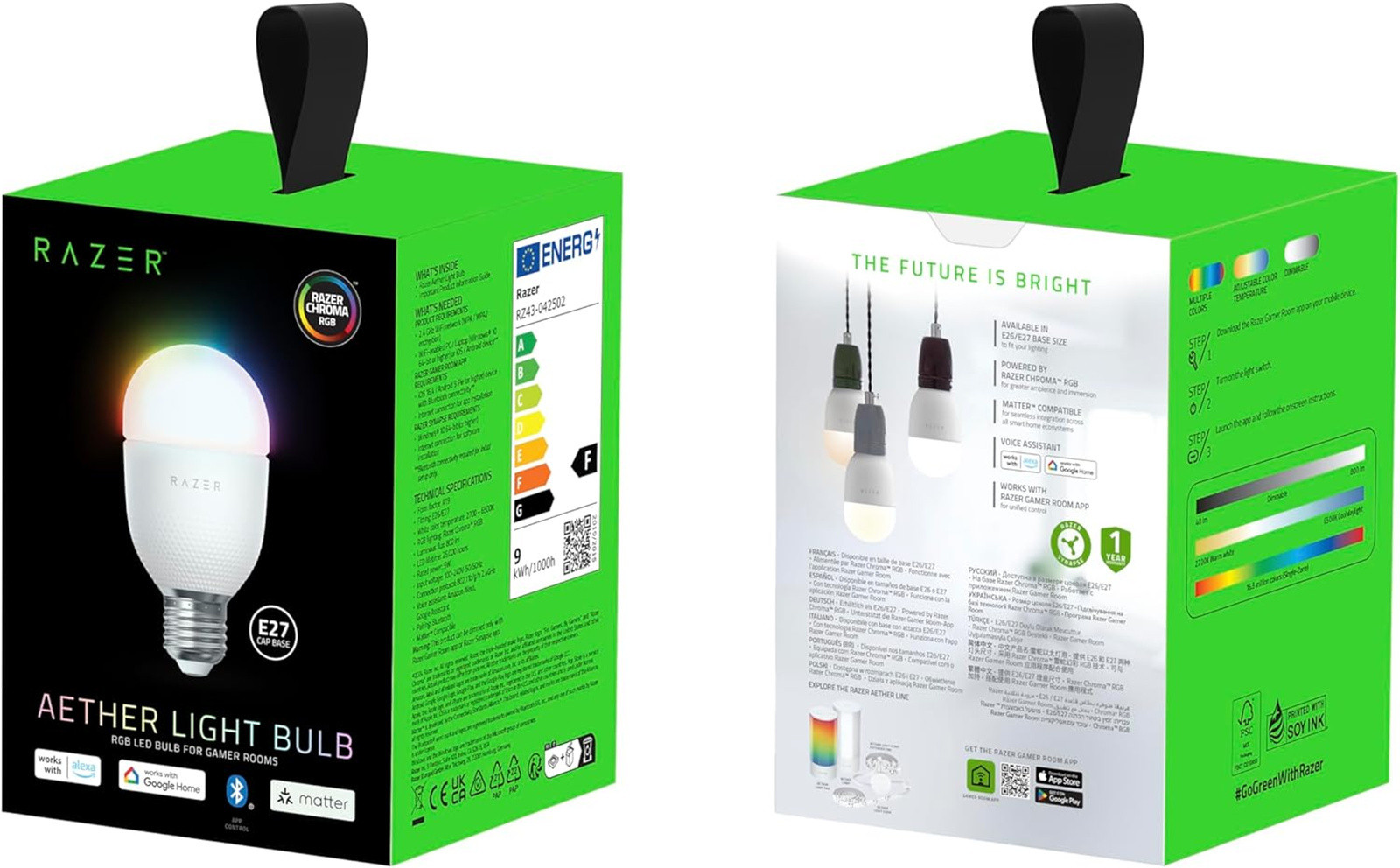 Ampoule intelligente Razer Aether Smart Bulb E27 (RZ43-04250200-R3GC) – Image 7