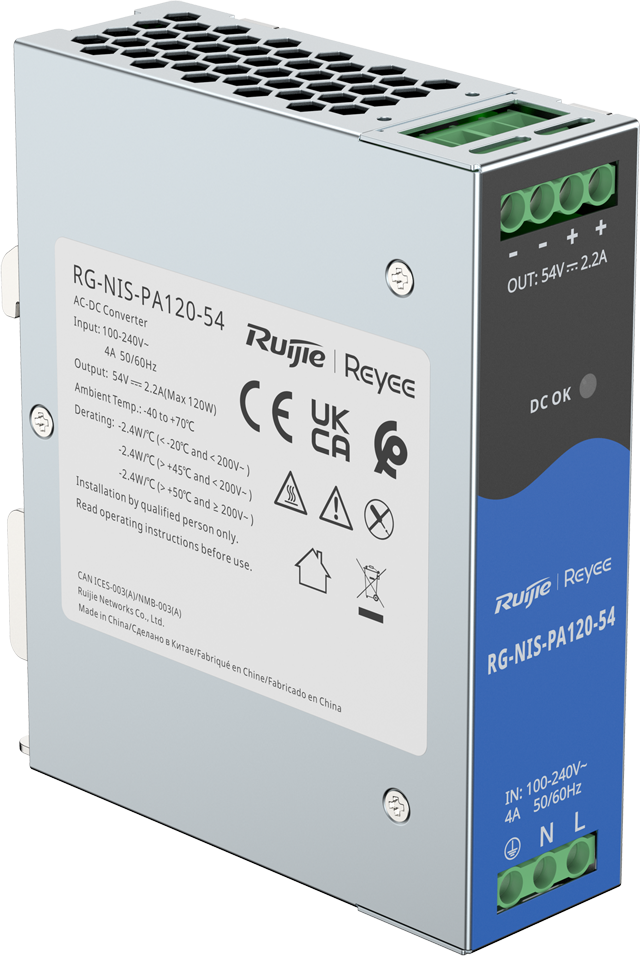 Bloc d’alimentation industriel Reyee PSU 120W pour RG-NIS2100 switch (RG-NIS-PA120-54)