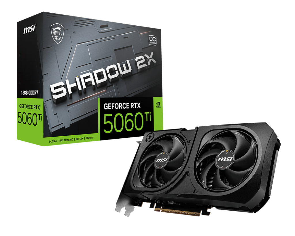 Carte Graphique MSI GeForce RTX 5060 Ti 16G SHADOW 2X OC PLUS (912-V535-003)