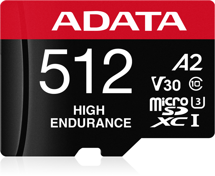 Carte mémoire ADATA 512 Go microSDXC/SDHC UHS-I haute endurance (AUSDX512GUI3V30SHA2-)