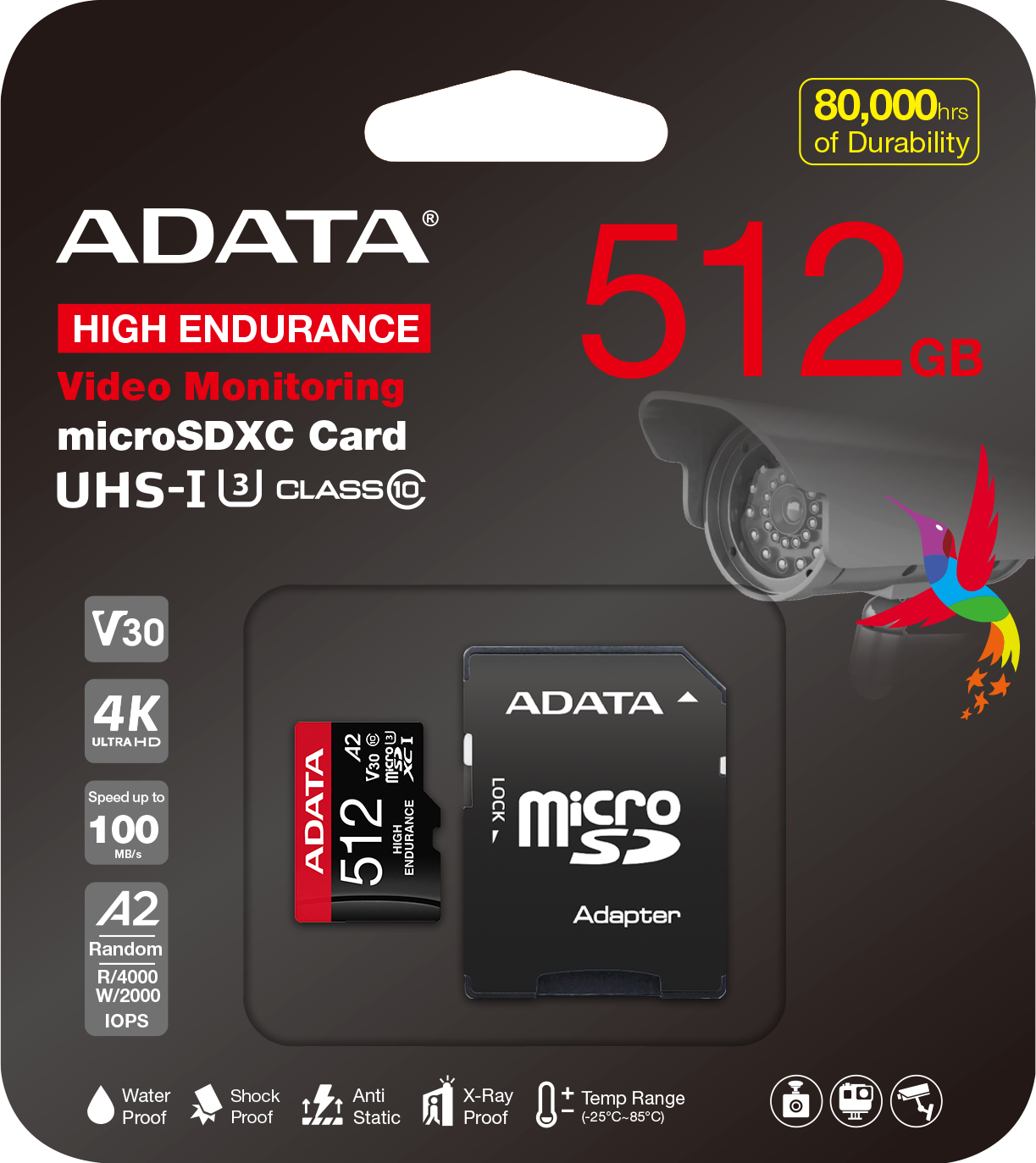 Carte mémoire ADATA 512 Go microSDXC/SDHC UHS-I haute endurance (AUSDX512GUI3V30SHA2-) – Image 8
