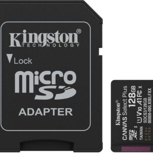 Carte mémoire Kingston Canvas Select Plus 128 Go microSDXC UHS-I Classe 10 Gen3 + Adapter (SDCS3/128GB)