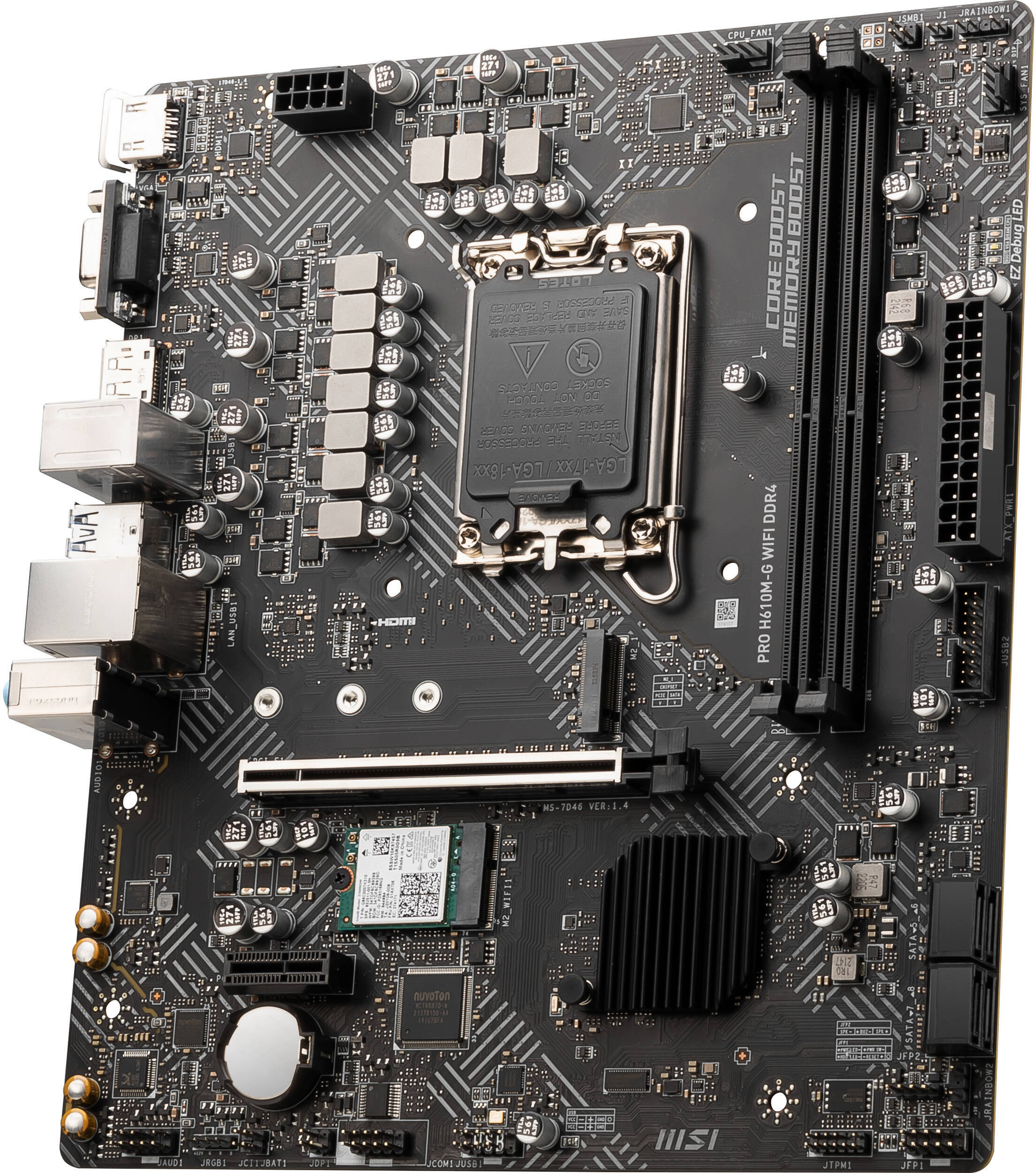 Carte Mère MSI PRO H610M-G WIFI DDR4 (911-7D46-222) – Image 4