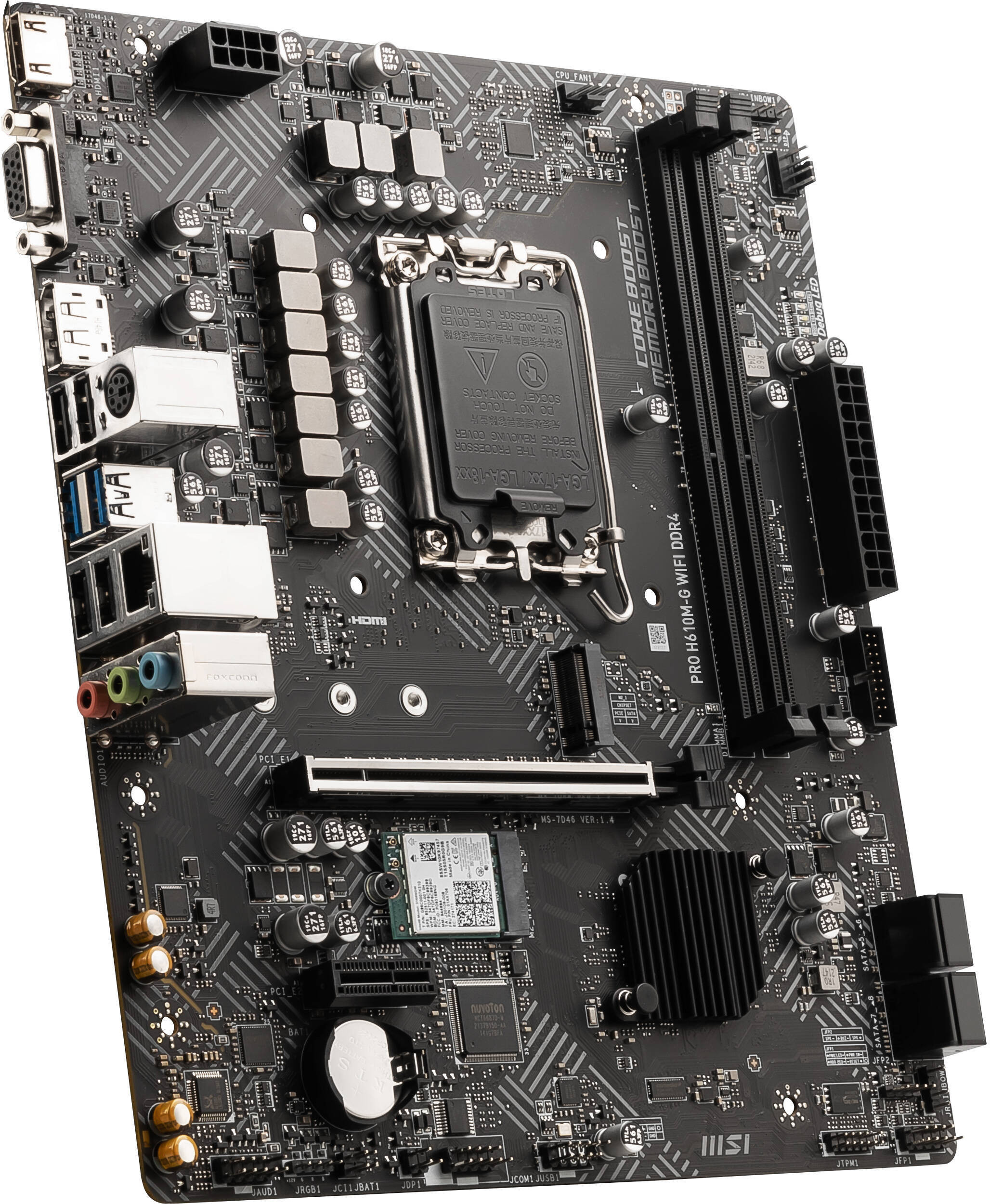 Carte Mère MSI PRO H610M-G WIFI DDR4 (911-7D46-222) – Image 3
