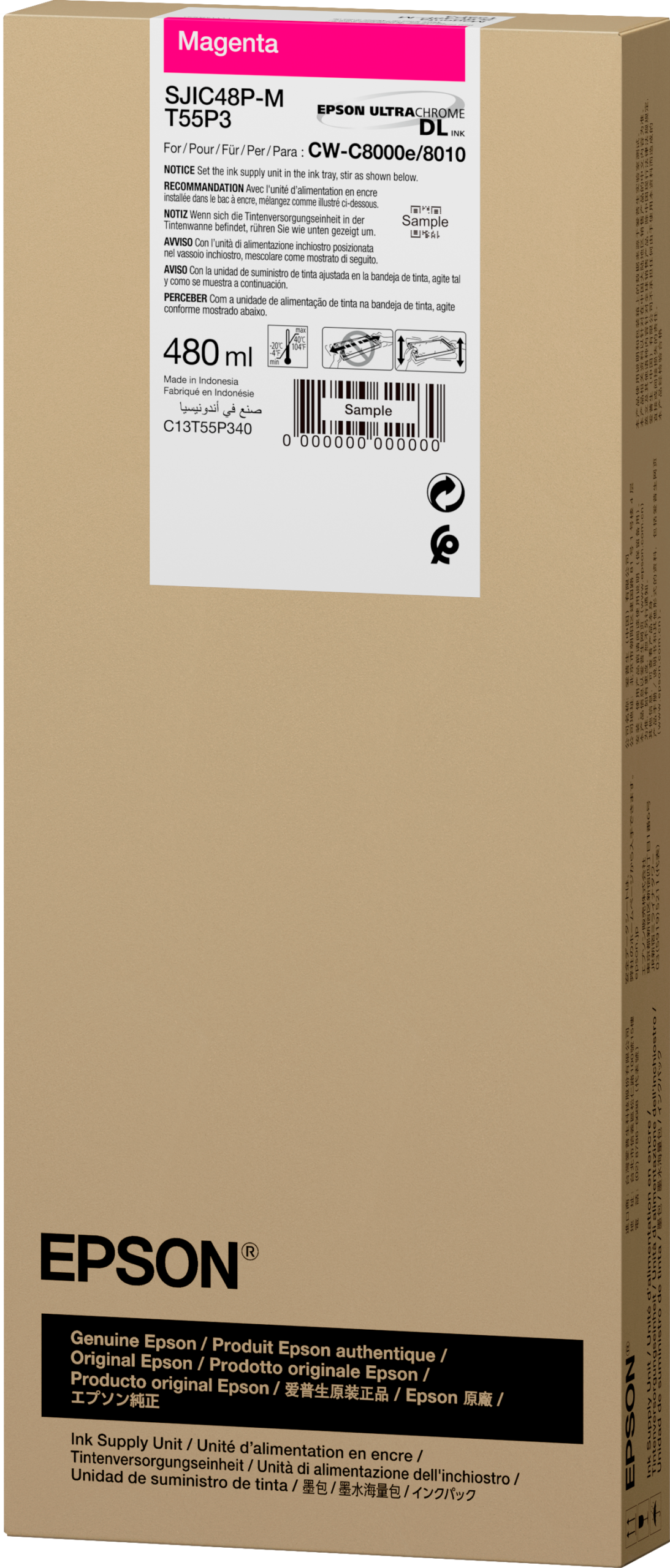 Cartouche d'encre Magenta Epson ColorWorks C8000 (C13T55P340) – Image 2