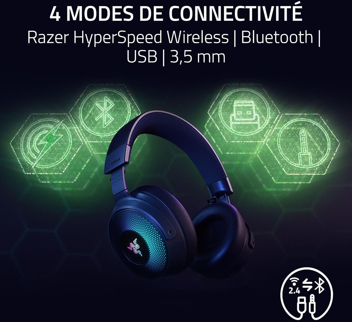 Casque gaming Bluetooth Razer Kraken V4 Pro vec hub de contrôle (RZ04-05160100-R3M1) – Image 6