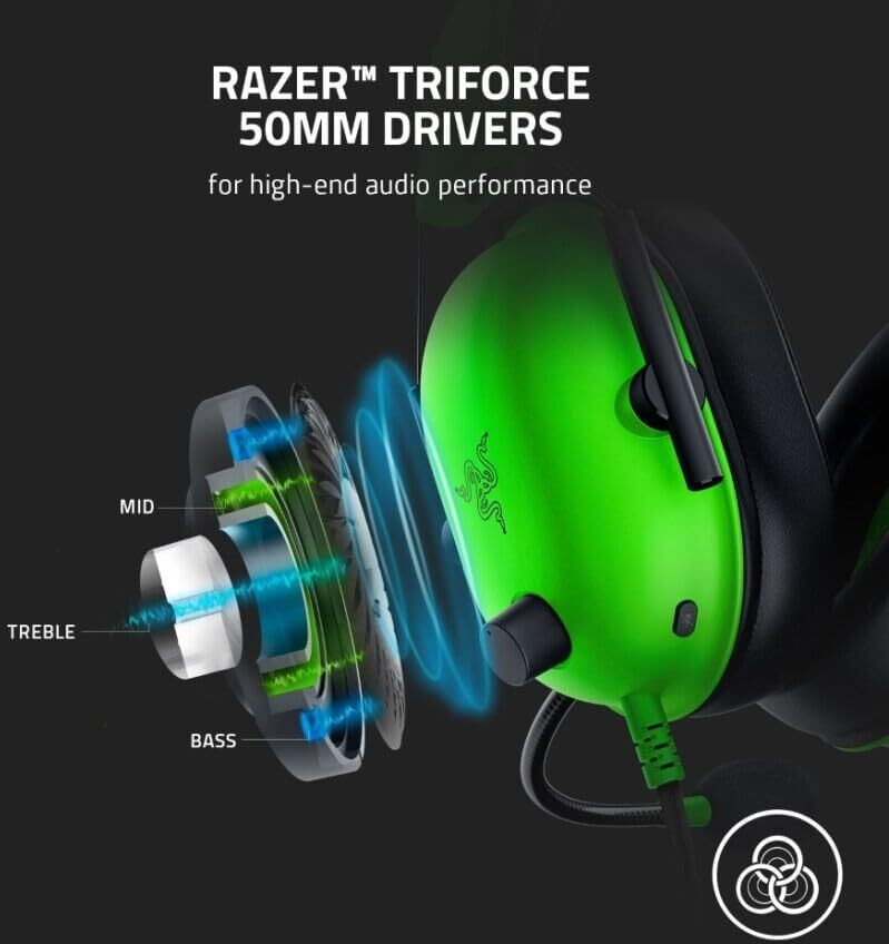Casque gaming Razer Blackshark V2 X Vert - Jack 3.5 mm (RZ04-03240600-R3M1) – Image 4