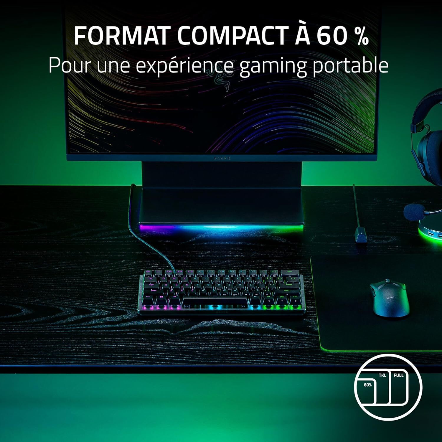 Clavier Gamer Razer Huntsman V3 Pro Mini USB - AZERTY (RZ03-04990500-R3F1) – Image 5