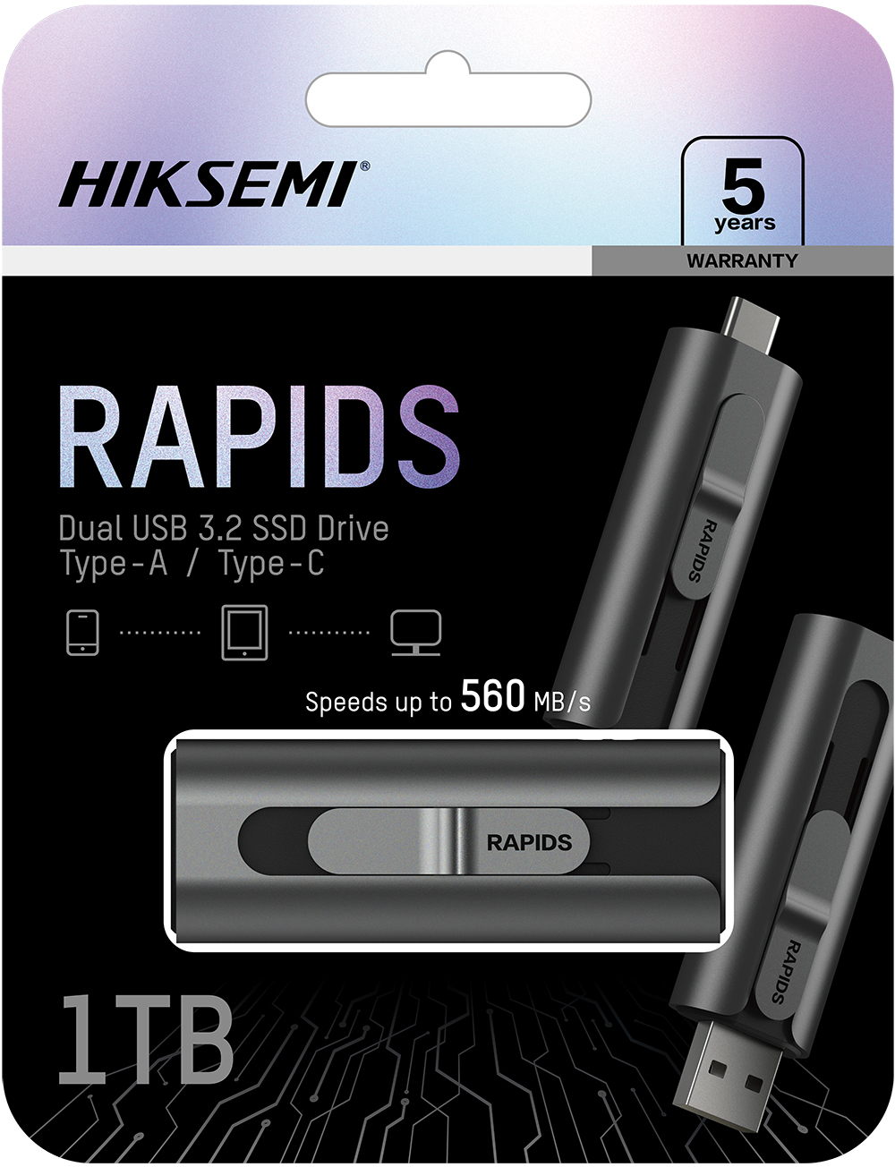 Clé USB double connectique Hiksemi S560 1 To USB-A / USB-C (HS-USB-S560-1TB-U3) – Image 5