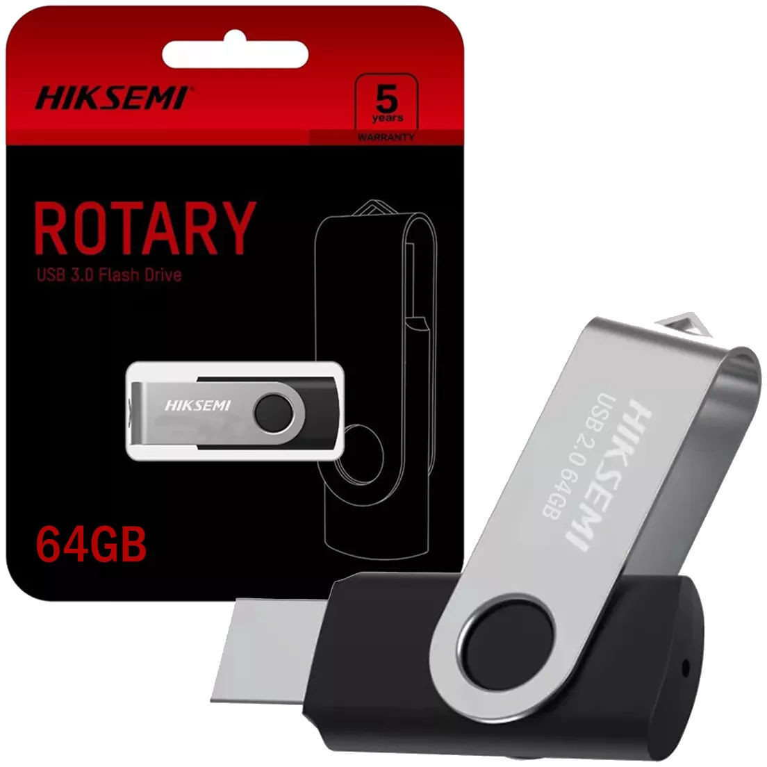 Clé USB Hiksemi Rotary 64 Go 3.0 METAL (HS-USB-M200S-64G-U3) – Image 3
