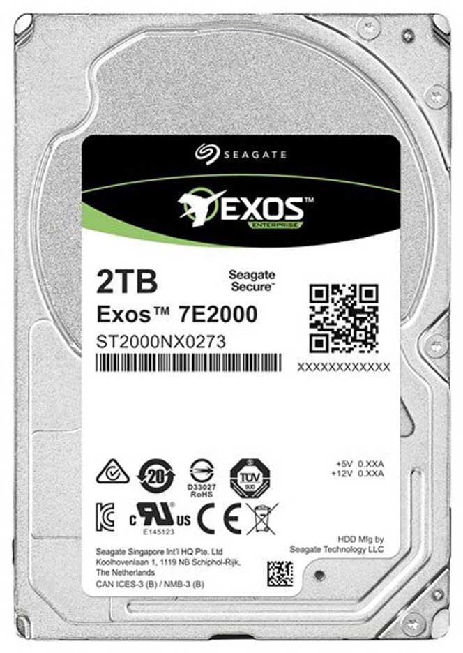 Disque dur interne 3.5" Seagate Exos 7E2000 2 To pour NAS (ST2000NX0273)